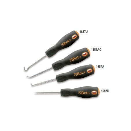 BETA 1687/S4 Serie di 4 punte di precisione con impugnatura (art. 1687A, 1687AC, 1687U, 1687D)