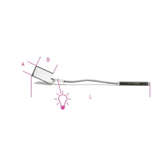 BETA 1715FL/B Specchietto flessibile rettangolare con illuminazione