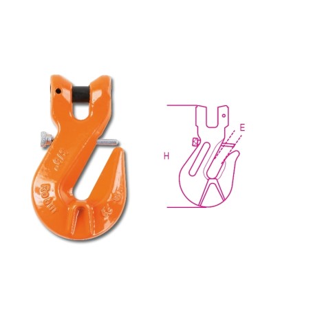 ROBUR 8061R Gancio accorciatore a forcella con sicura di bloccaggio, acciaio legato ad alta resistenza grado 8