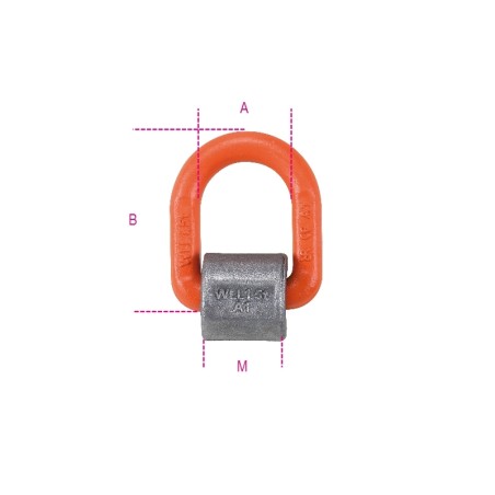 ROBUR 8068S Staffa a saldare a base singola per sollevamento, corpo in acciaio legato ad alta resistenza