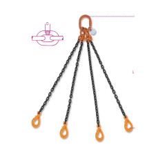 ROBUR 8094SL Pendente per sollevamento catena a 4 bracci, ganci Self-Locking grado 8