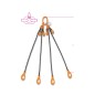 ROBUR 8098SL Pendente per sollevamento con ganci Self-Locking e accorciatori catena a 4 bracci, grado 8