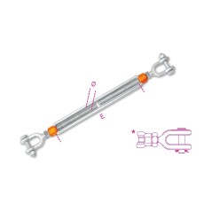 ROBUR 8109 Tenditore a due forcelle ad alta resistenza zincato a caldo