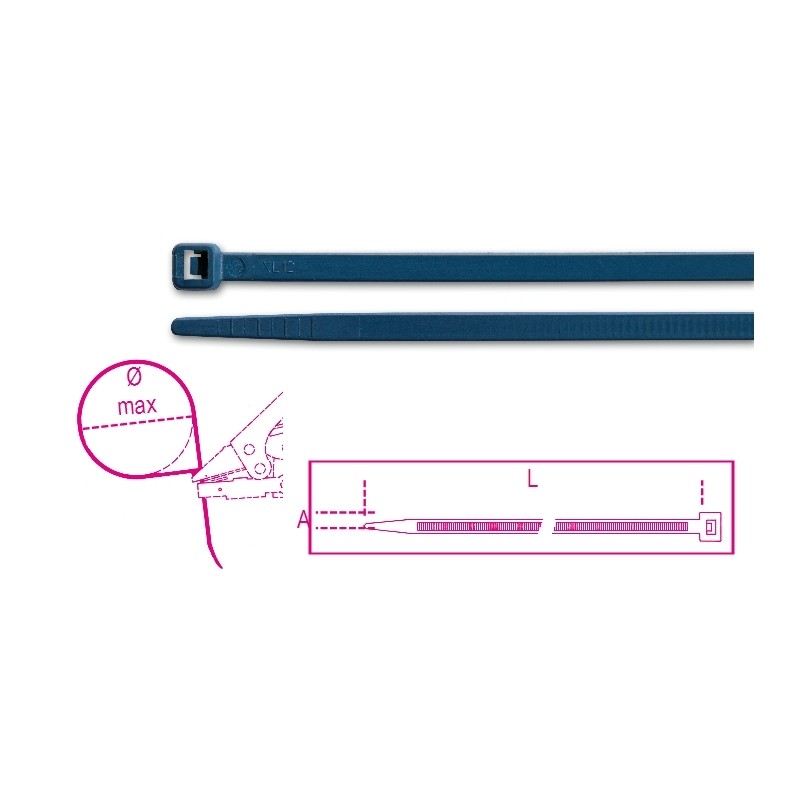 BM 1748-BX Fascette in nylon, colore blu, rilevabile da metal detector