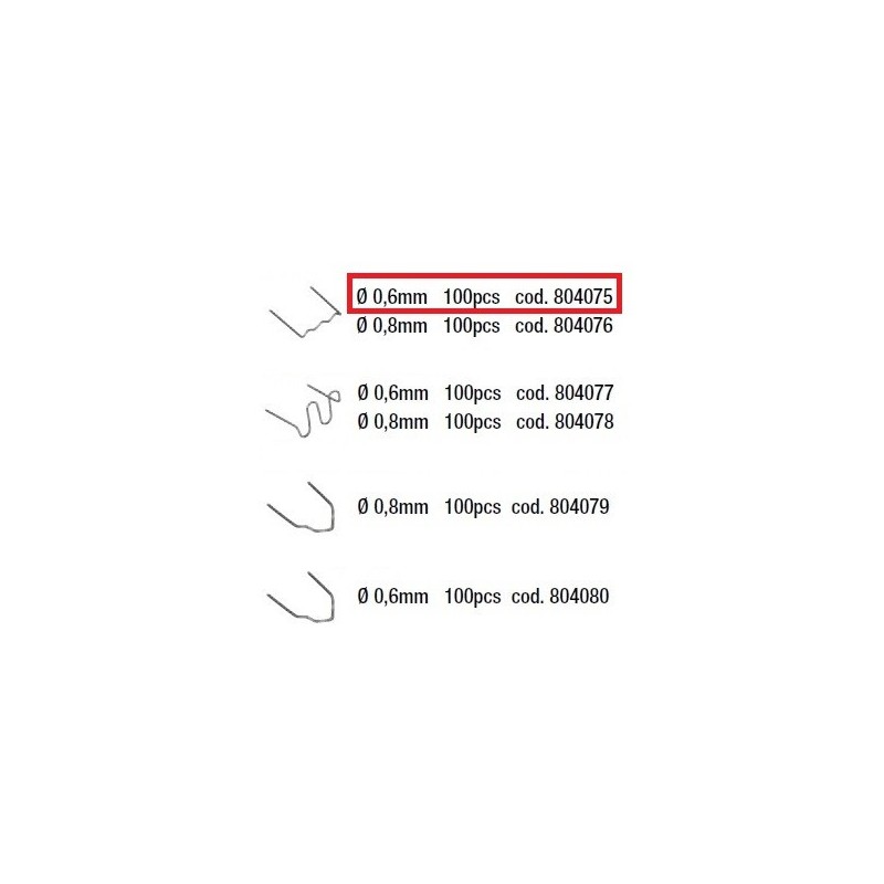 CONFEZIONE 100 GRAFFETTE D. 0,6mm - cod. 804075 TELWIN