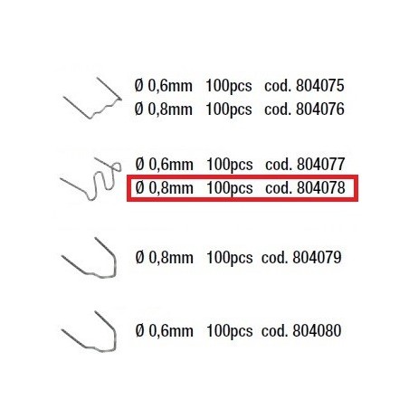 CONFEZIONE 100 GRAFFETTE D. 0,8mm - cod. 804078 TELWIN