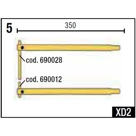 XD2 BRACCI DIRITTI L 350 + ELETTRODI - cod. 803017 TELWIN