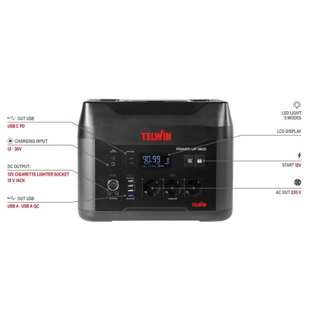 Power Station dotata di potente batteria al litio - POWER UP 1300