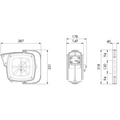 92808.102 Avvolgitubo orientabile per aria-acqua 20 bar con tubo 14m ø8x12mm