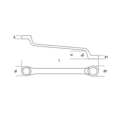 BETA 90 Chiavi poligonali doppie curve profonde cromate