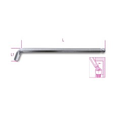 BETA 96BPA Chiavi maschio esagonale piegate a 110° con estremità sferica, modello lato extra corto, cromate