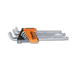 BETA 96BPA/SC9 Serie di 9 chiavi maschio esagonale piegate a 110° con un'estremità sferica, modello lato extra corto