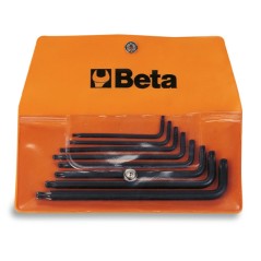 BETA 97RTX/B8 Serie di 8 chiavi maschio piegate per viti con impronta Tamper Resistant Torx® (art. 97RTX) in busta