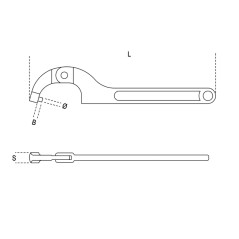 BETA 99ST Chiavi a settore articolate con nasello tondo per ghiere con foro di manovra cromate