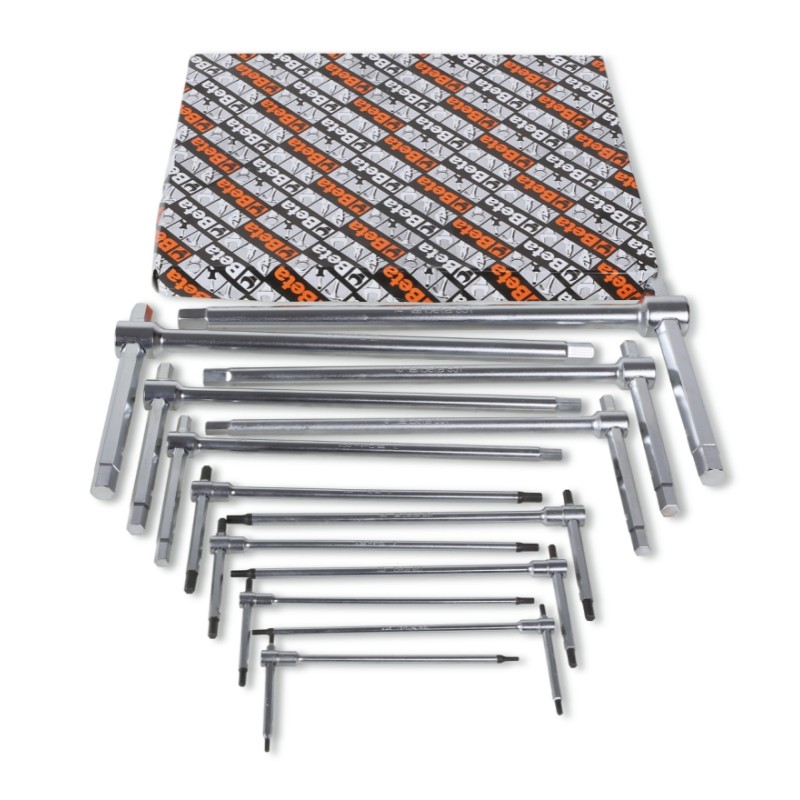 BETA 951/S14 Serie di 14 chiavi a T con tre estremità maschio esagonale (art. 951)