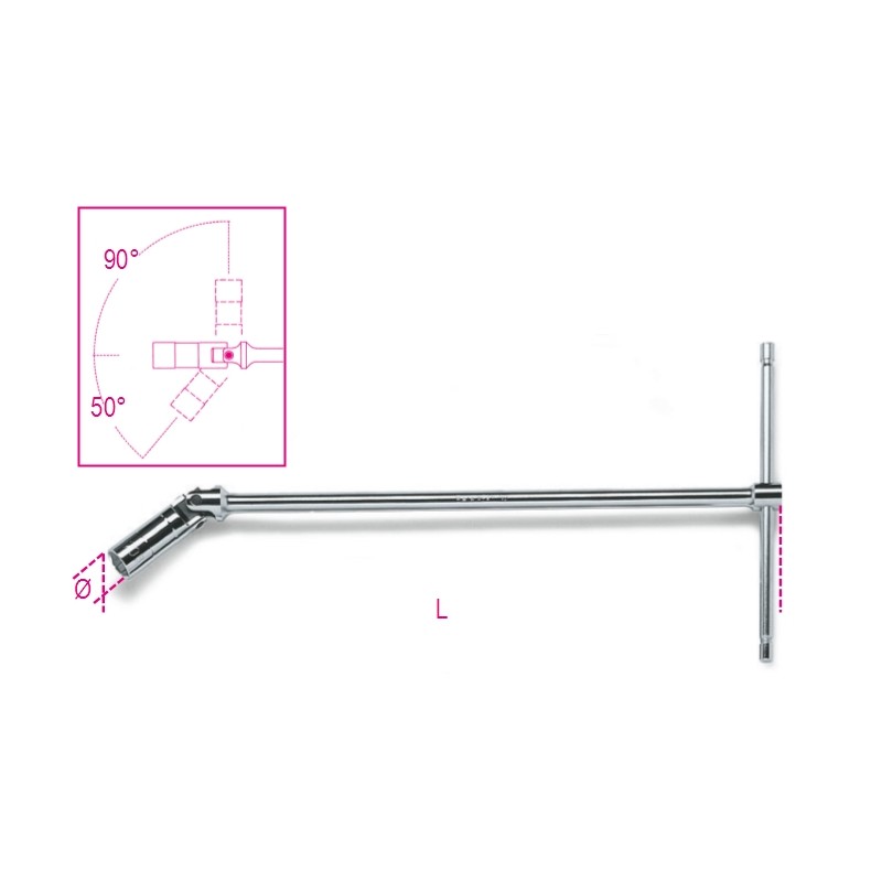 BETA 959 Chiavi a T con bussola snodata tipo normale, per candele d’accensione