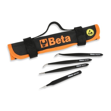 BETA 999ESD/B4 Serie di 4 pinzette ESD a molla antiacido e antimagnetiche