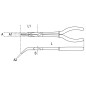 BETA 1009L/B Pinza a becchi mezzotondi lunghissimi zigrinati piegati a 45° per impieghi speciali manici ricoperti con 2 strati d
