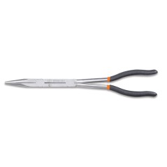 BETA 1009L/D Pinza a becchi mezzotondi lunghissimi diritti zigrinati, con doppio snodo manici ricoperti con 2 strati di PVC anti