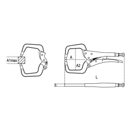 BETA 1062GM Pinze regolabili autobloccanti ganasce a collo di cigno oscillanti