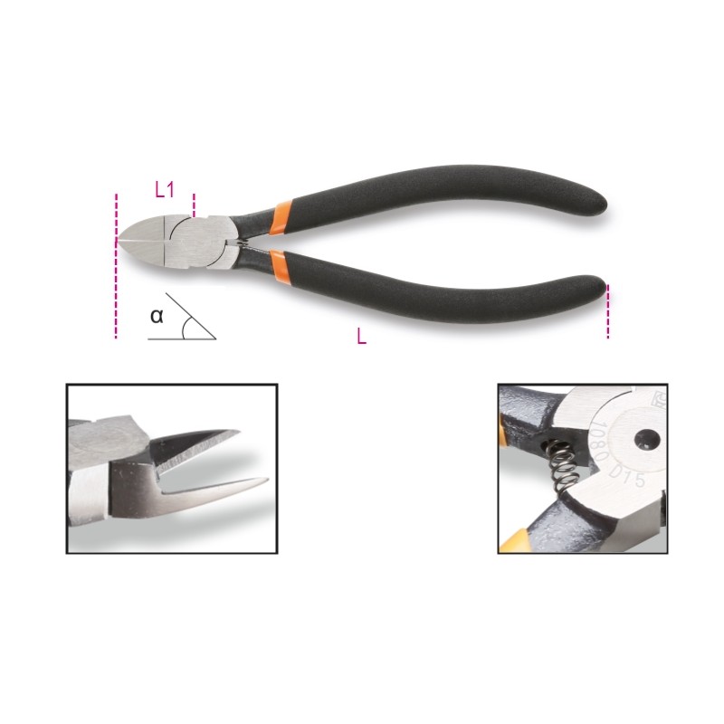 BETA 1080D Tronchesi a taglienti diagonali rasi manici ricoperti con 2 strati di PVC antiscivolo