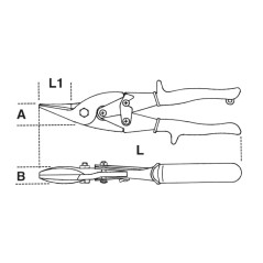 BETA 1124 Cesoia a doppia leva sinistrorsa lame curve