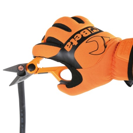 BETA 1128FX Forbici per elettricisti lame dritte in acciaio inossidabile con microdentatura, gola tranciacavo e crimpatore per t