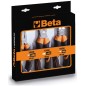 BETA 1169BM/D3 Assortimento di 1 pinza universale, 1 pinza becchi mezzotondi lunghi e 1 tronchese, impugnatura bimateriale croma