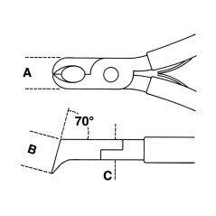 BETA 1191BM Tronchese per elettronica a taglienti obliqui rasi becchi lunghi sottili impugnatura bimateriale