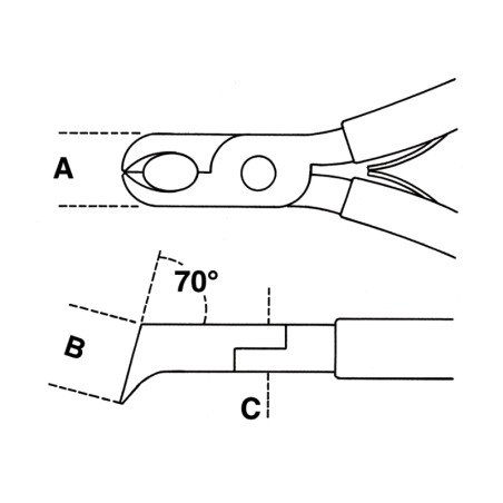 BETA 1191BM/L Tronchese per elettronica a taglienti obliqui rasi e spellafilo impugnatura bimateriale