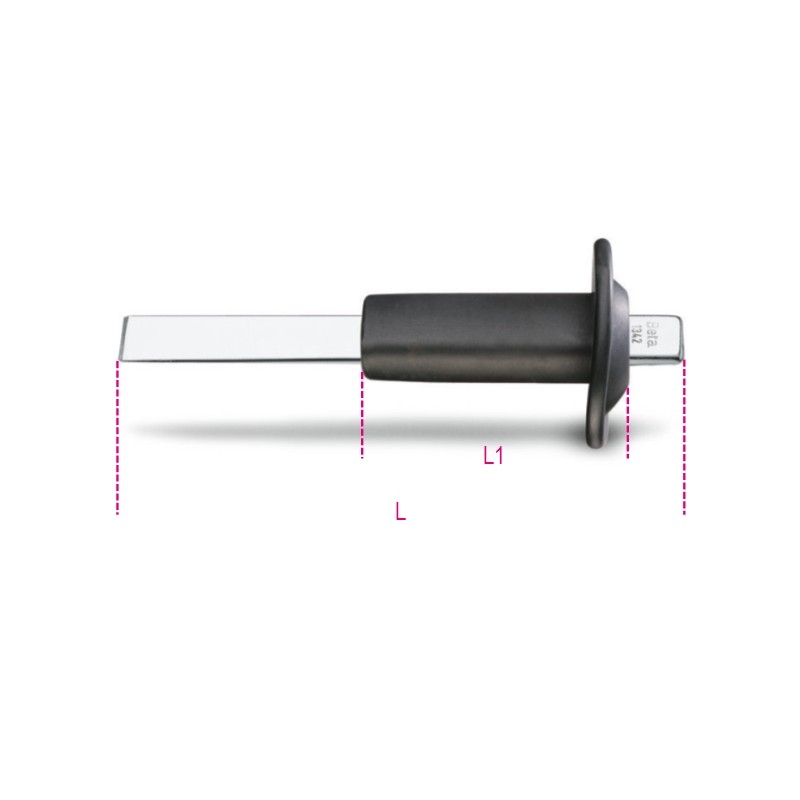 BETA 1342PM Scalpello extrapiatto con tagliente diritto con paramano