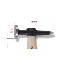 BETA 1353 Martello con testa tonda piana e penna a punta manico in legno
