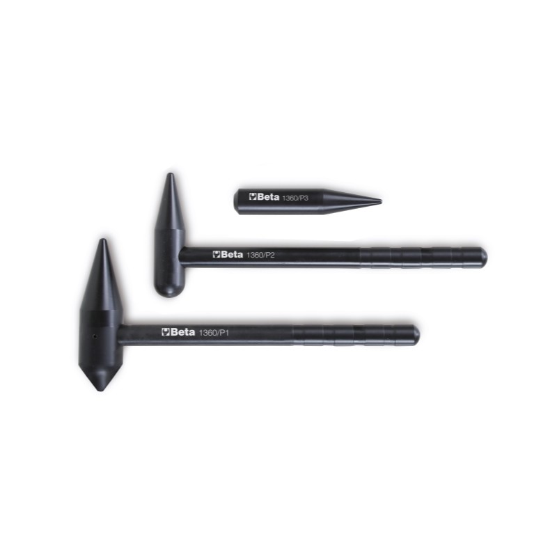 BETA 1360/KP3 Martelli con teste sferiche e penna a punta più punzone, in materiale plastico