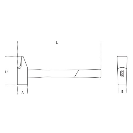BETA 1370FT Martelli tipo francese per meccanici, manico in fibra