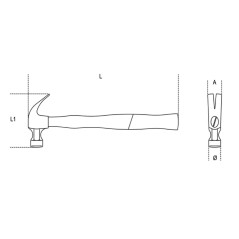 BETA 1375A Martelli con penna a granchio manico in materiale plastico e fibra di vetro