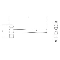 BETA 1377 Martelli con testa tonda e penna sferica per calderai e lattonieri manico in legno