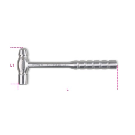 BETA 1377INOX Martelli con testa tonda e penna sferica per calderai e lattonieri in acciaio inossidabile