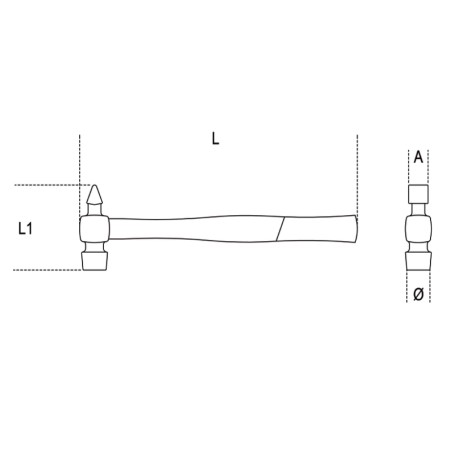 BETA 1378 Martelli con testa tonda e penna simmetrica per calderai e lattonieri manico in legno