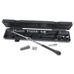 BETA 1477/C38 Kit chiave a cricchetto orientabile con bussole ribassate per tendicinghia