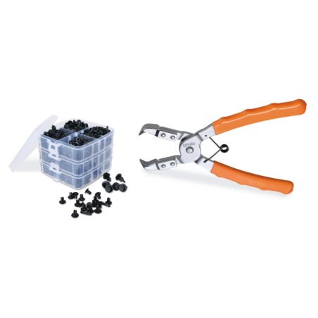 BETA 1478/K3 Kit pinze per pioli con assortimento clips in plastica