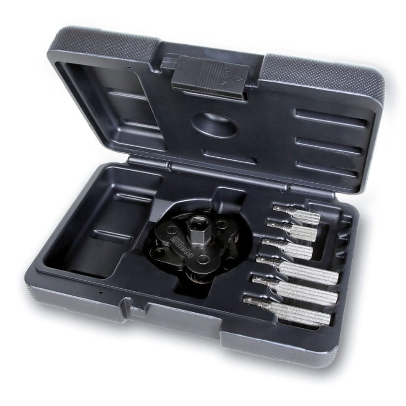 BETA 1493/C7 Chiave autoregolabile a tre bracci per filtri olio destrorsa-sinistrorsa, con bracci intercambiabili